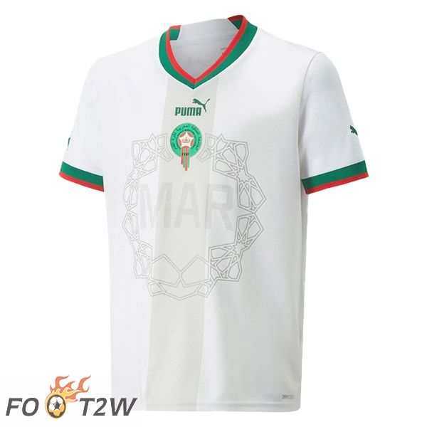 Maillot Equipe De Maroc Exterieur Blanc Coupe du monde 2022