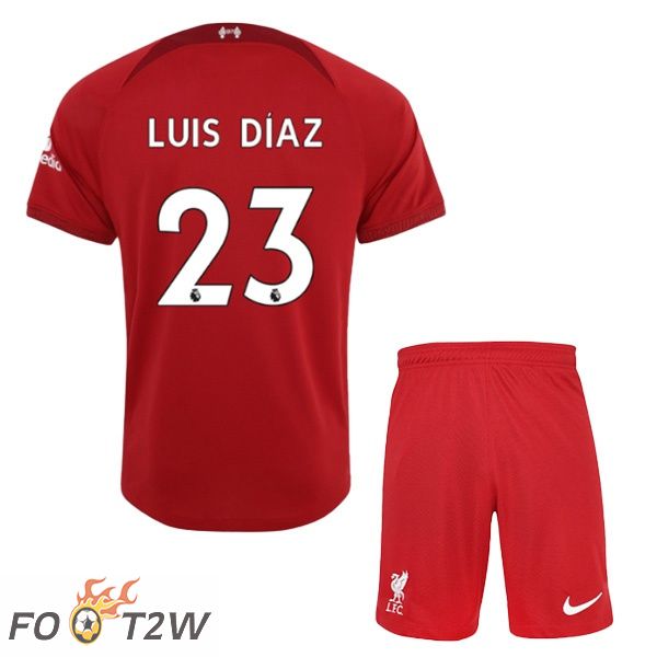 Maillot de Foot FC Liverpool (LUIS DÍAZ 23) Enfant Domicile Rouge 2022/2023