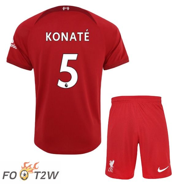 Maillot de Foot FC Liverpool (KONATE 5) Enfant Domicile Rouge 2022/2023