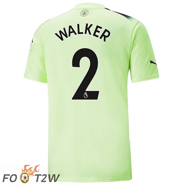 Maillot Foot Manchester City (Kyle Walker 2) Third Vert Noir 2022/2023