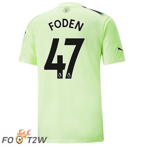 Maillot Foot Manchester City (Phil Foden 47) Third Vert Noir 2022/2023