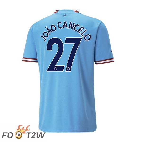 Maillot de Foot Manchester City (João Cancelo 27) Domicile Bleu 2022/2023