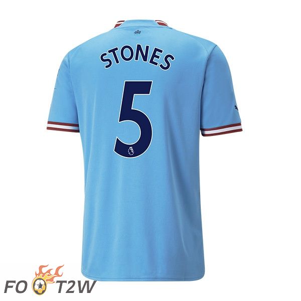 Maillot de Foot Manchester City (John Stones 5) Domicile Bleu 2022/2023