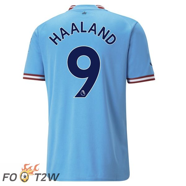 Maillot de Foot Manchester City (Erling Haaland 9) Domicile Bleu 2022/2023