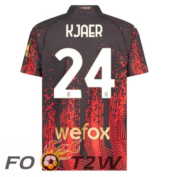 Maillot De Foot AC Milan (KJAER 24) Quatrieme Rouge Noir 2022/2023