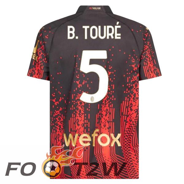 Maillot De Foot AC Milan (B. TOURÉ 5) Quatrieme Rouge Noir 2022/2023