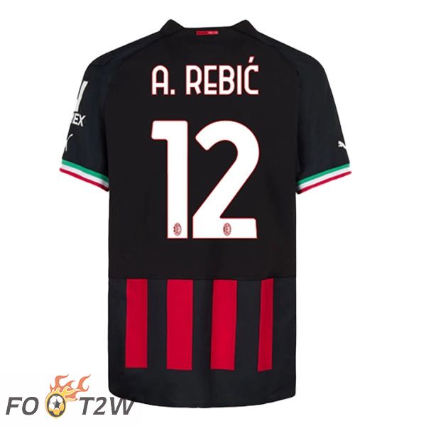 Maillot De Foot Milan AC (A. REBIĆ 12) Domicile Rouge 22/23