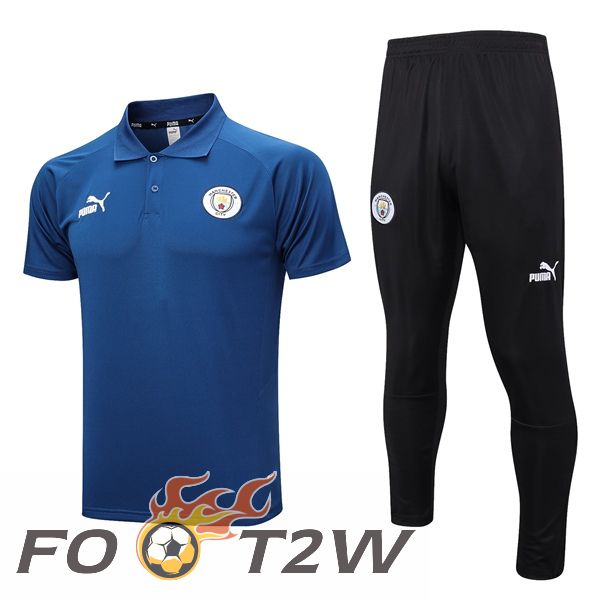 Ensemble Polo Manchester City + Pantalon Bleu Royal 2023/2024