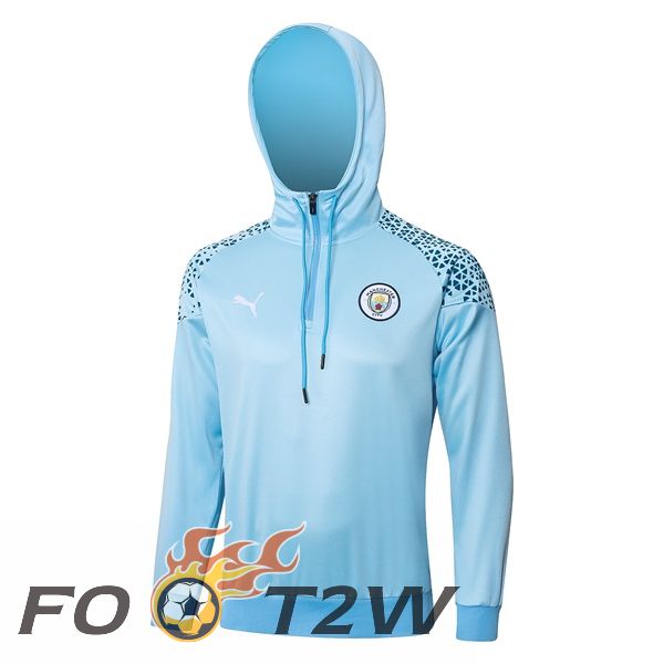 Sweatshirt Training A Capuche Manchester City Bleu 2023/2024