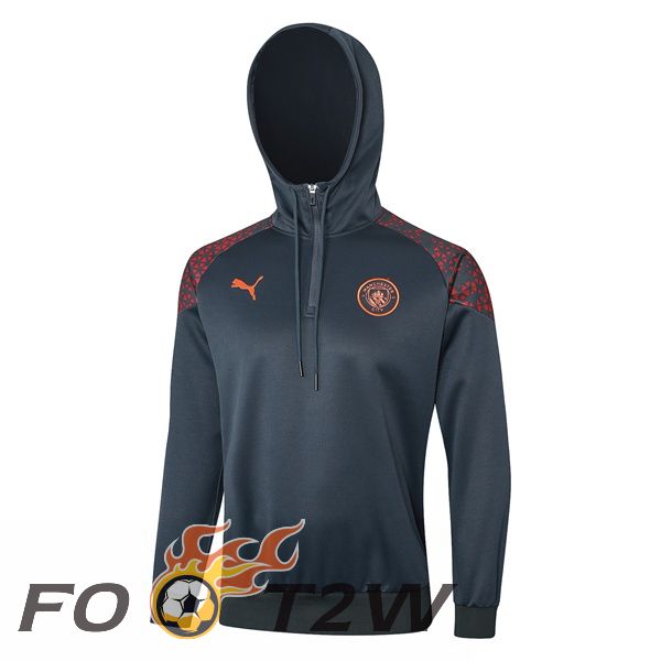 Sweatshirt Training A Capuche Manchester City Gris 2023/2024