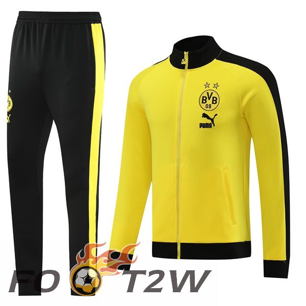 Ensemble Veste Survetement De Foot Dortmund BVB Jaune 2023/2024