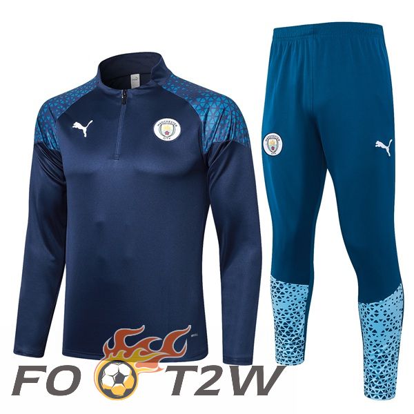 Ensemble Survetement De Foot Manchester City Bleu Royal 2023/2024