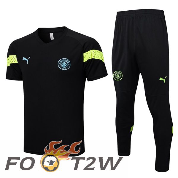 Training T-Shirts Manchester City + Pantalon Noir 2023/2024