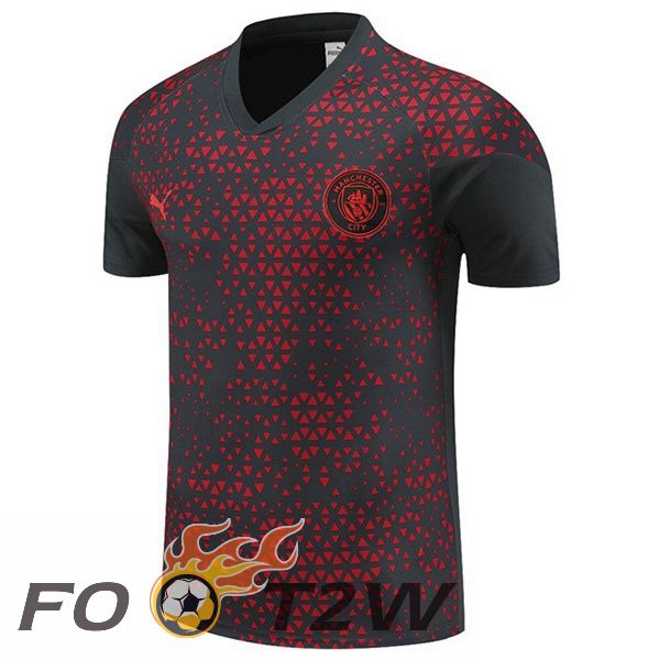 Training T-Shirts Manchester City Rouge Noir 2023/2024