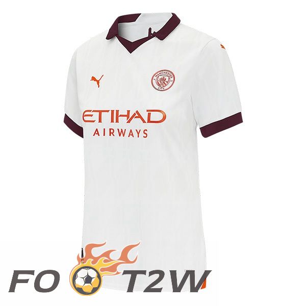 Maillot De Foot Manchester City Femme Exterieur Blanc 2023/2024