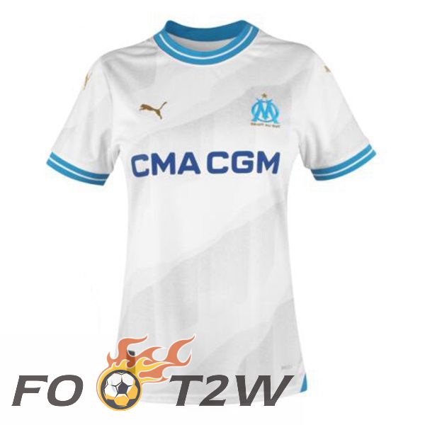 Maillot De Foot Marseille OM Femme Domicile Blanc 2023/2024