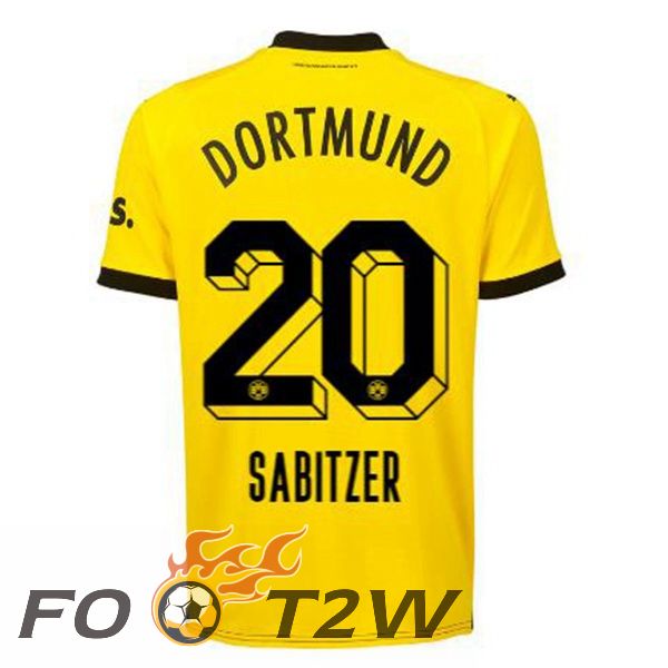 Maillot De Foot Dortmund BVB (Sabitzer 20) Domicile Jaune Noir 2023/2024