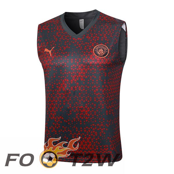 Gilet De Foot Manchester City Rouge Noir 2023/2024