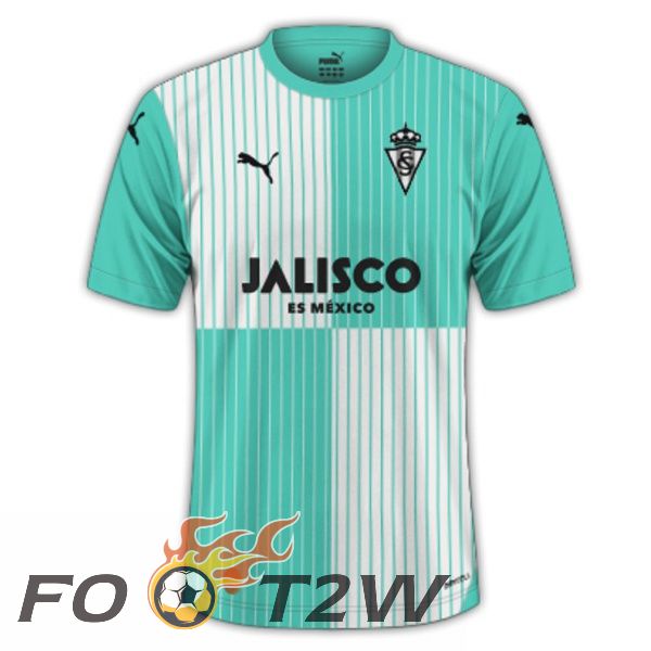 Maillot De Foot Sporting Gijon Exterieur Vert 2023/2024