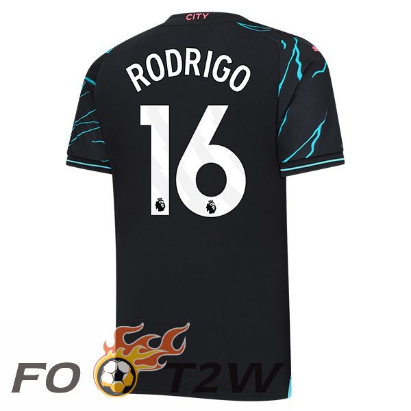 Maillot De Foot Manchester City (Rodrigo 16) Third Bleu Noir 2023/2024