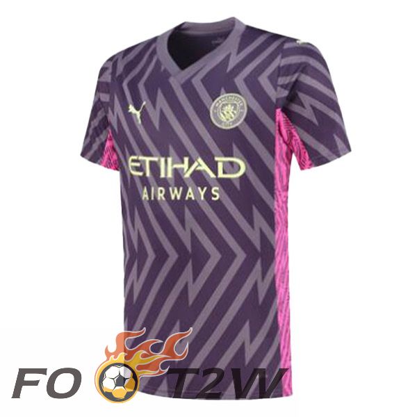 Maillot De Foot Manchester City Gardien De but Pourpre 2023/2024