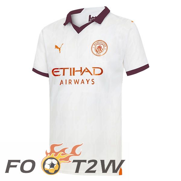 Maillot De Foot Manchester City Exterieur Blanc 2023/2024