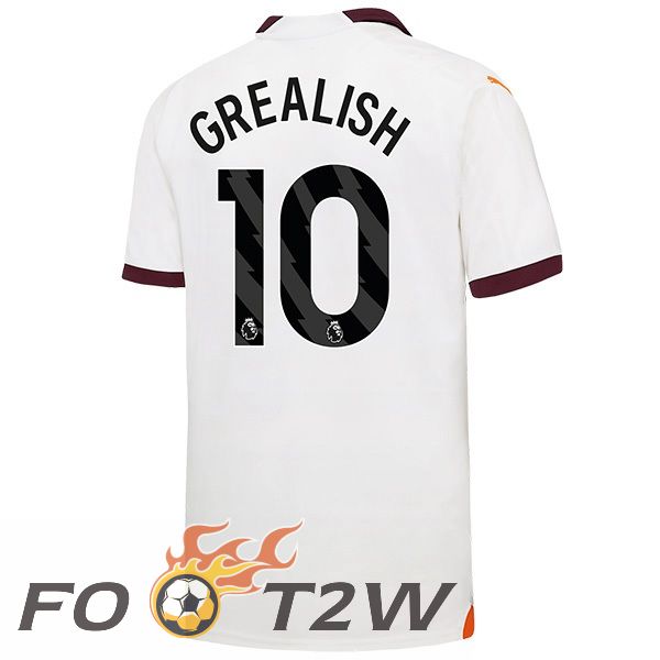 Maillot De Foot Manchester City (Jack Grealish 10) Exterieur Blanc 2023/2024