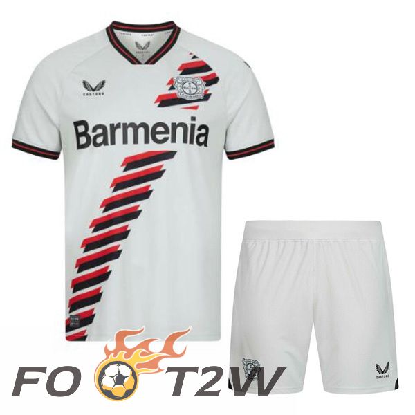 Maillot De Foot Bayer 04 Leverkusen Enfant Exterieur Blanc 2023/2024