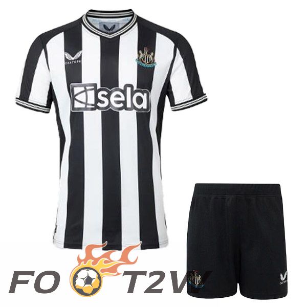 Maillot De Foot Newcastle United Enfant Domicile Blanc Noir 2023/2024