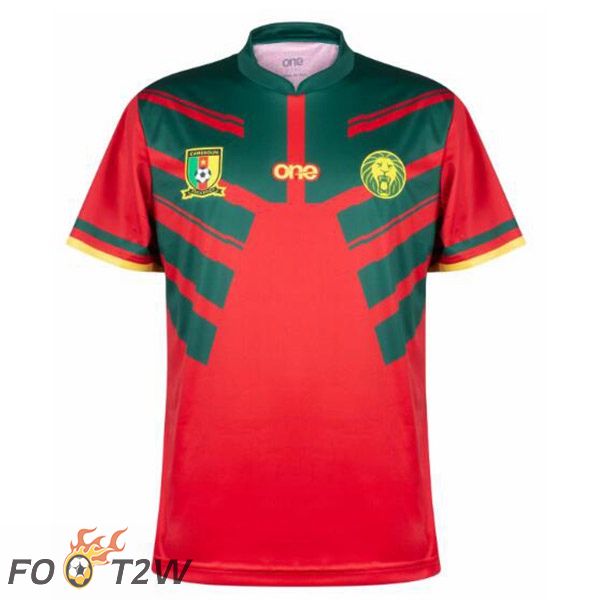 Maillot Foot Equipe De Cameroun Third Rouge Vert Coupe du monde 2022