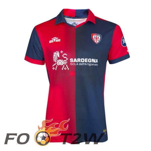 Maillot De Foot Cagliari Calcio Domicile Rouge Bleu 2023/2024