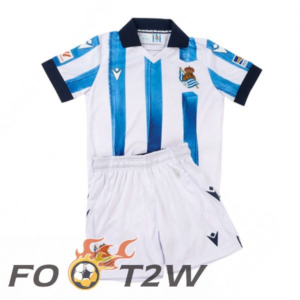 Maillot De Foot Real Sociedad Enfant Domicile Bleu Blanc 2023/2024