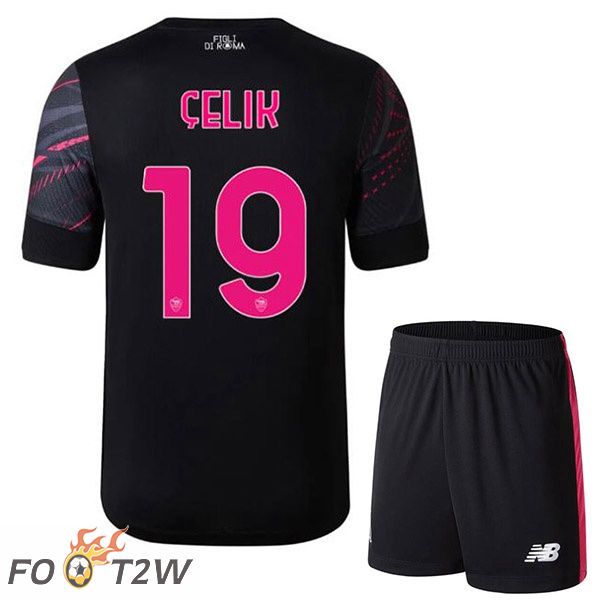 Maillot De Foot AS Roma (ÇELIK 19) Enfant Third Noir 2022/2023