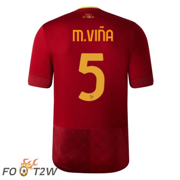 Maillot de Foot AS Roma (M.VIÑA 5) Domicile Rouge 2022/2023