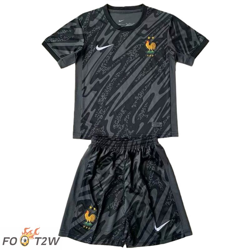 Maillot De Foot France Enfant Gardien De But Noir 2024/2025