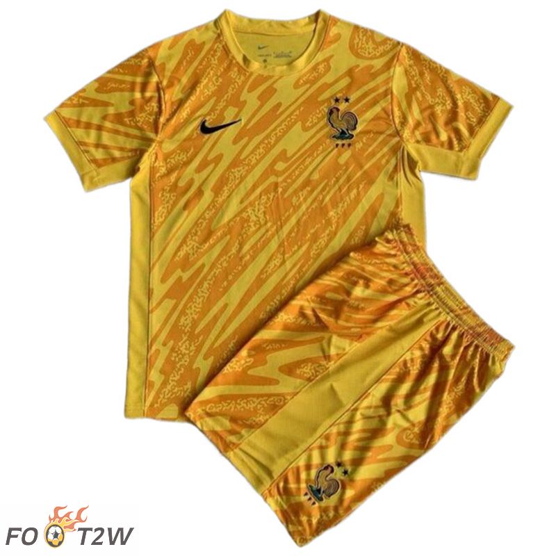 Maillot De Foot France Enfant Gardien De But Jaune 2024/2025