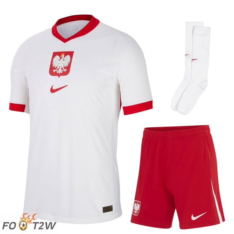 Ensemble Maillot Foot Pologne Domicile (Shorts + Chaussettes) 2024/2025