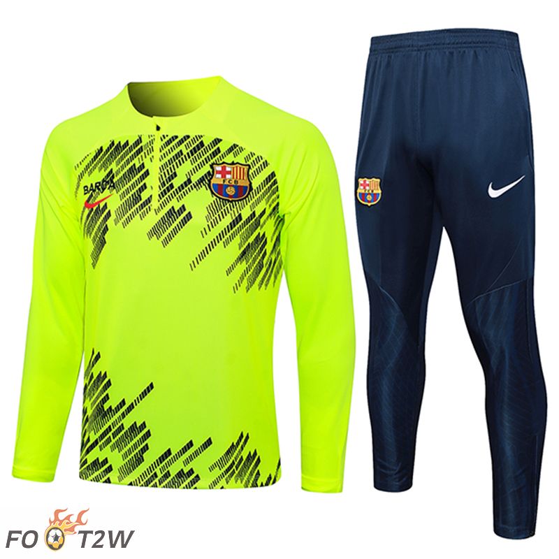 Ensemble Survetement De Foot FC Barcelone Vert/Noir 2024/2025