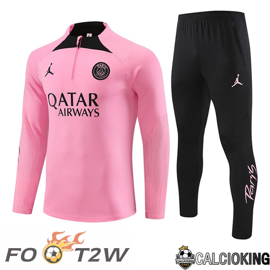 Ensemble Survetement De Foot Jordan PSG Rose/Noir 2024/2025