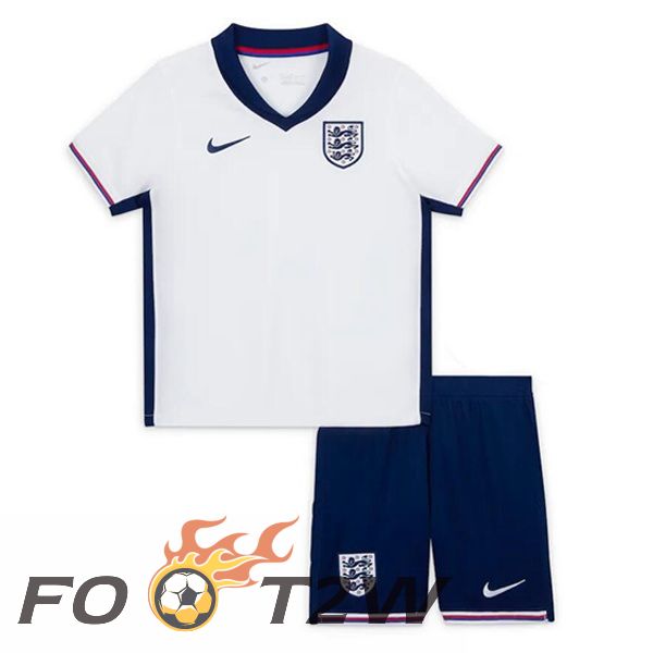 Maillot Equipe Angleterre Enfant Domicile Blanc 2024/2025