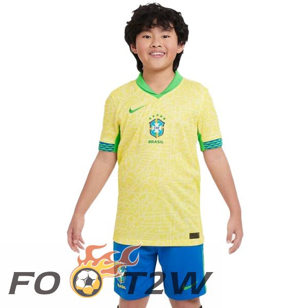 Maillot Equipe Bresil Enfant Domicile Jaune 2024/2025