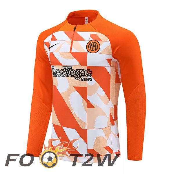 Training Sweatshirt Inter Milan Blanc Orange 2024/2025