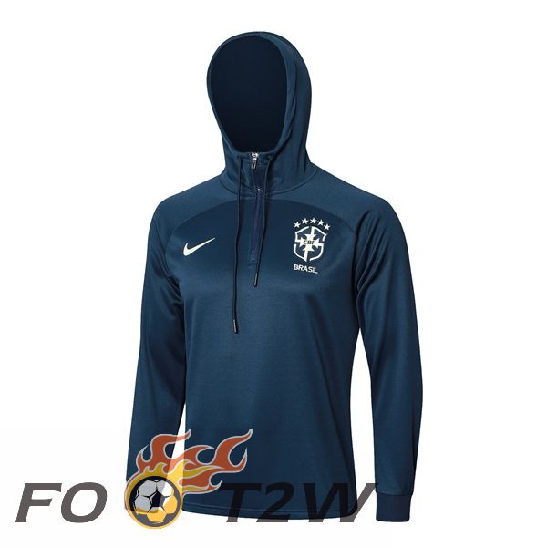 Sweat A Capuche Bresil Bleu Royal 2024/2025