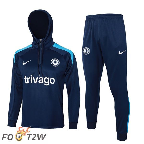 Survetement De Foot - Sweat A Capuche FC Chelsea Bleu Royal 2024/2025