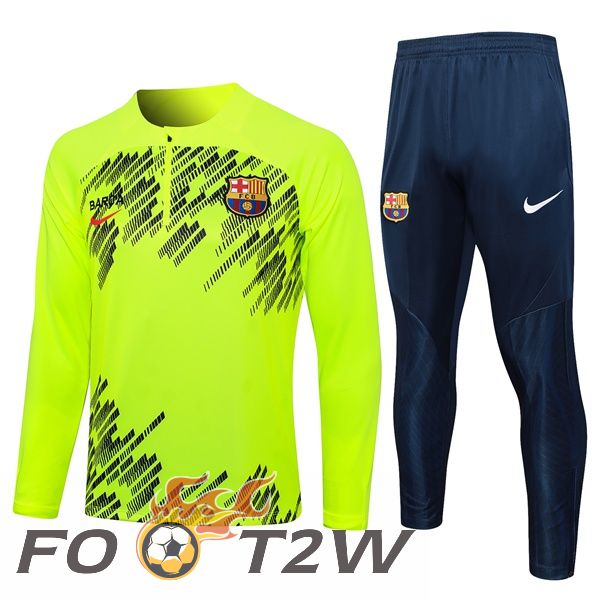 Ensemble Survetement De Foot FC Barcelone Vert 2024/2025