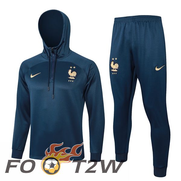 Survetement De Foot - Sweat A Capuche France Bleu Royal 2024/2025