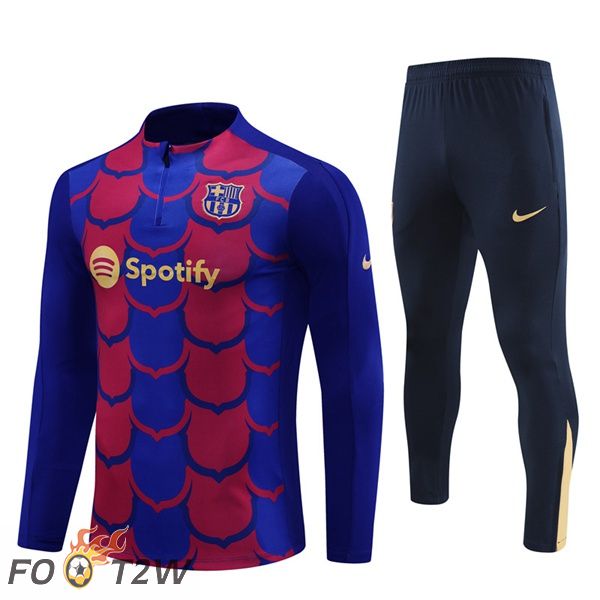 Ensemble Survetement De Foot FC Barcelone Bleu Rouge 2024/2025