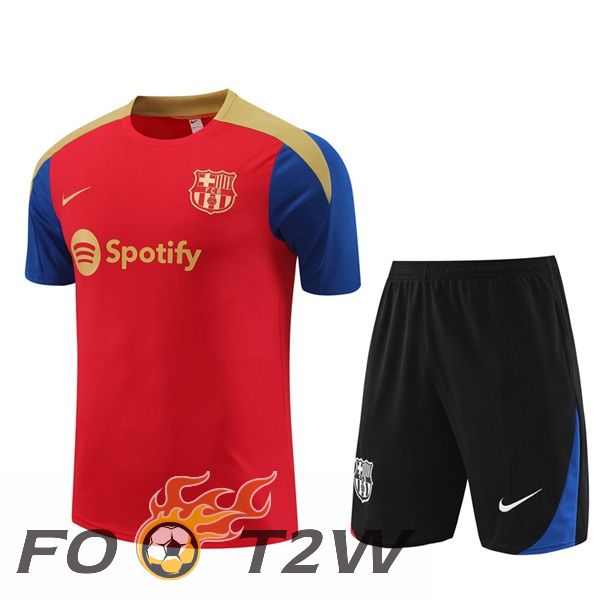 Ensemble Training T-Shirts FC Barcelone + Shorts Rouge 2024/2025