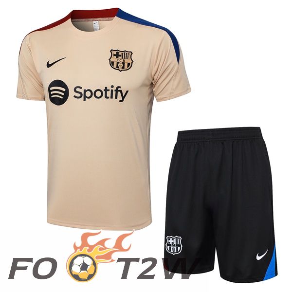 Ensemble Training T-Shirts FC Barcelone + Shorts Jaune 2024/2025