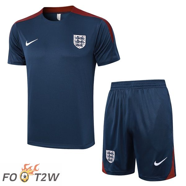 Ensemble Training T-Shirts Angleterre + Shorts Bleu Royal 2024/2025